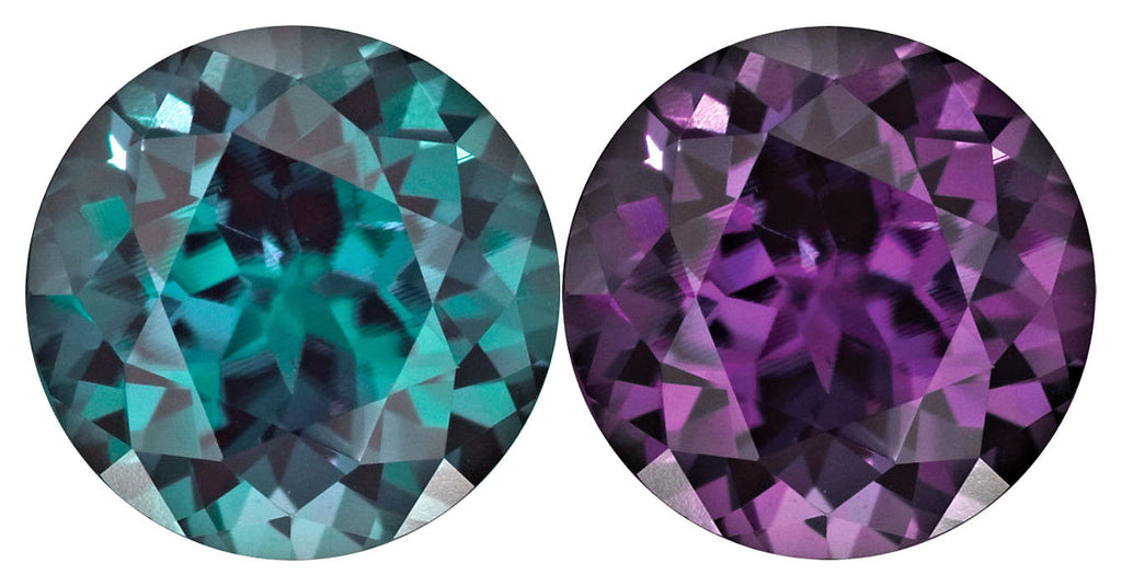 Natural Alexandrite Full Color Change Stud Earrings 14K White, Yellow, Rose Gold - 1000Jewels.com