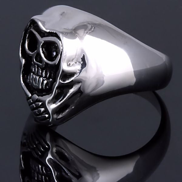 Mens Vintage Grim Reaper Skull Ring Stainless Steel Red Eyes Size 14.25 Mens Vintage Grim Reaper Skull Ring Stainless Steel Red Eyes Size 14.25