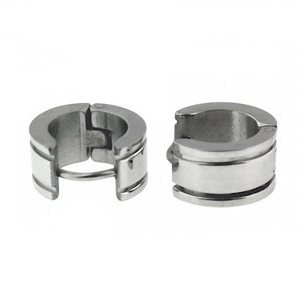 Cadee: 14mm Compact Hinged Hoop Earrings 316 Steel - 1000Jewels.com