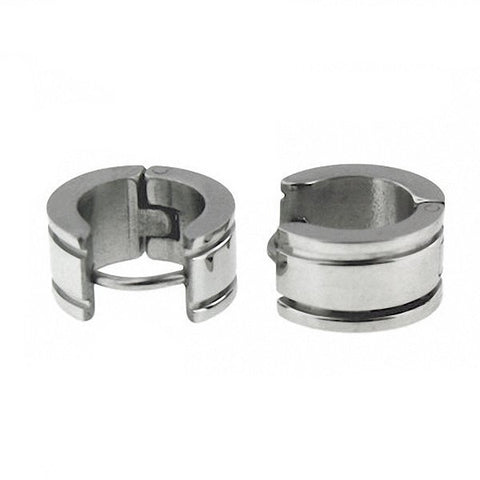 Cadee: 14mm Compact Hinged Hoop Earrings 316 Steel - 1000Jewels.com