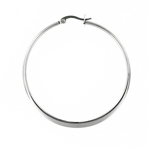 Daisy: 25mm Large Flat Oval Hoop Earrings 316 Steel - 1000Jewels.com