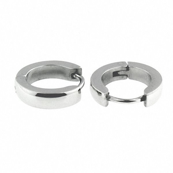 Levane: 13.5mm Compact Hinged Hoop Earrings 316 Steel - 1000Jewels.com