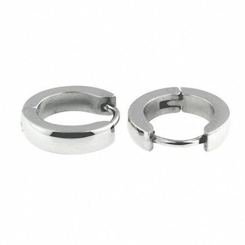 Levane: 13.5mm Compact Hinged Hoop Earrings 316 Steel - 1000Jewels.com