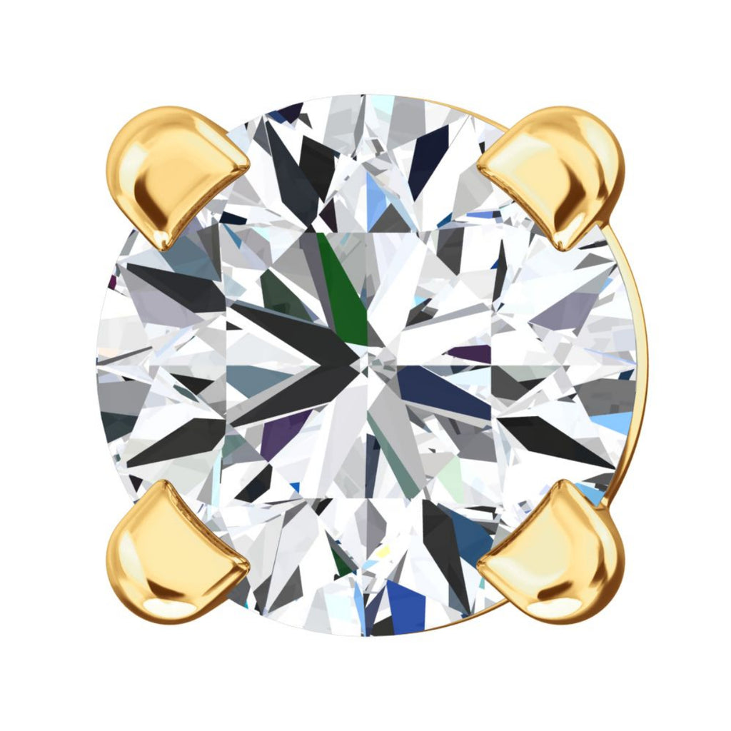 3mm, 0.2cts Ice on Fire CZ Safety Screw Back Earrings 14K Yellow Gold - 1000Jewels.com