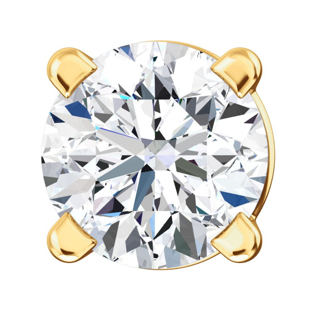 4mm, 0.5cts Ice on Fire CZ Safety Screw Back Earrings 14K Yellow Gold - 1000Jewels.com