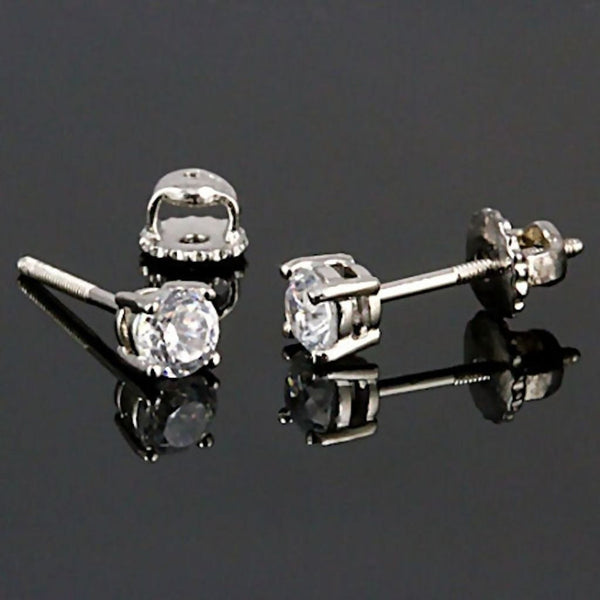 Candi: 3mm, 0.2ct Russian Ice Simulated Diamond Screw Back Earrings