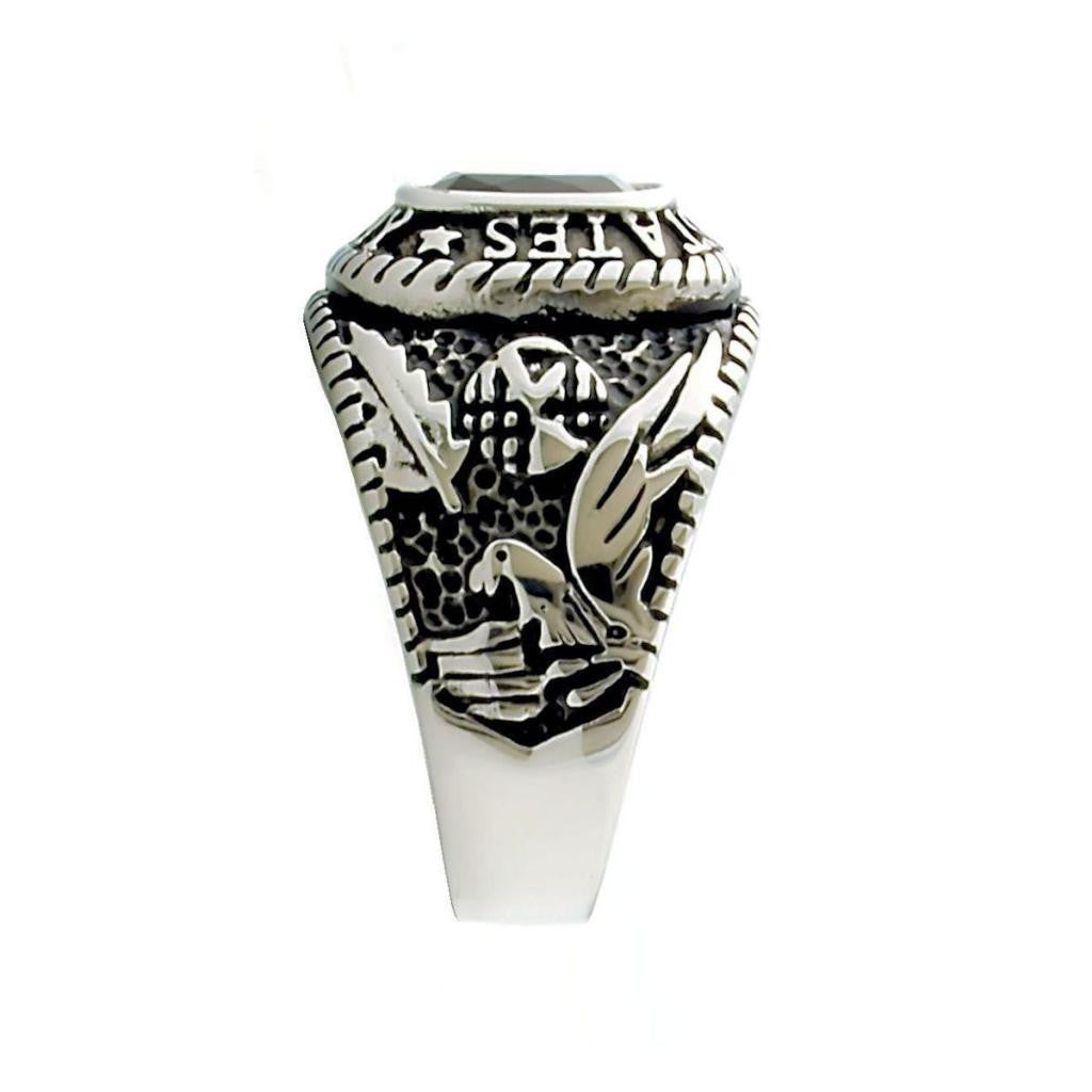 Hood: Womens US Army 316L Stainless Steel Ring Military Veterans Gift - 1000Jewels.com