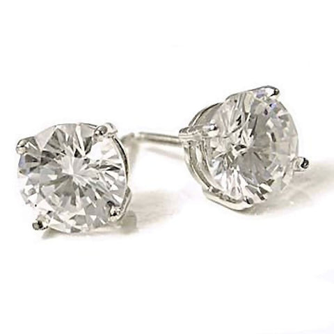 Clark: Mens 9mm Russian Ice Diamond CZ 4.0 carat Screw Back Earrings - 1000Jewels.com