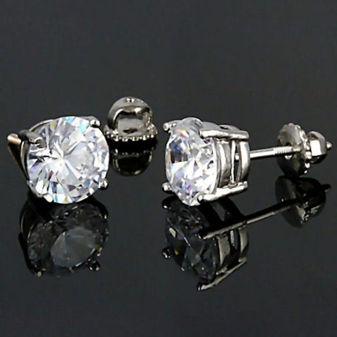 Candi: 9mm, 5.8ct Russian Ice Simulated Diamond Screw Back Earrings - 1000Jewels.com