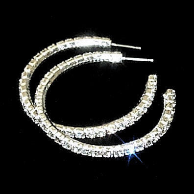 Delicia: 52mm Swarovski Crystal Rhinestone Hoop Post Earrings - 1000Jewels.com