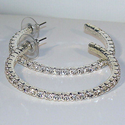 Delicia: 52mm Swarovski Crystal Rhinestone Hoop Post Earrings - 1000Jewels.com
