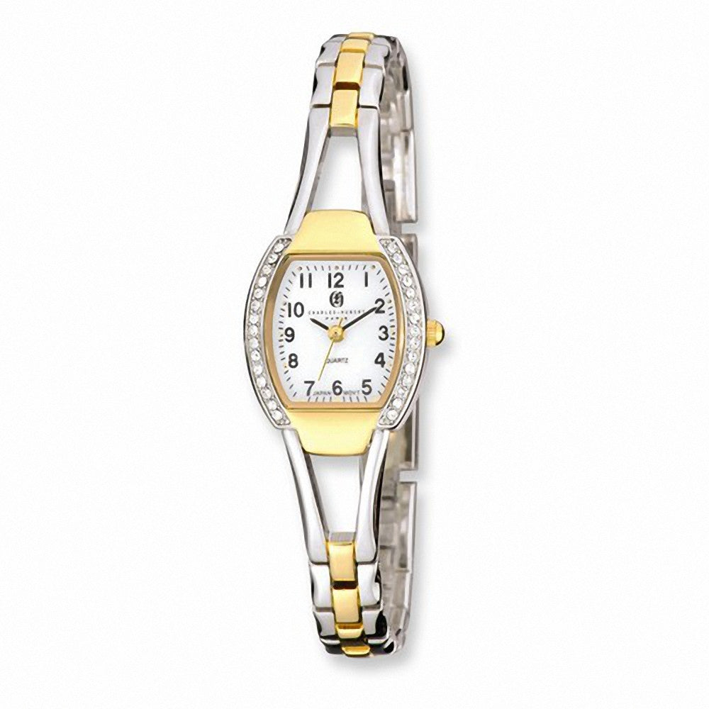 Charles Hubert Paris: Womens White Dial Quartz Two-Tone Brass Wrist Watch 6831-T - 1000Jewels.com