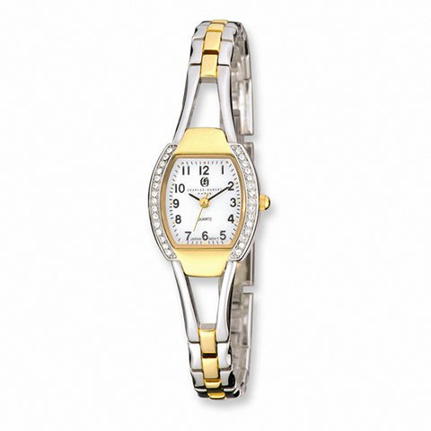 Charles Hubert Paris: Womens White Dial Quartz Two-Tone Brass Wrist Watch 6831-T - 1000Jewels.com