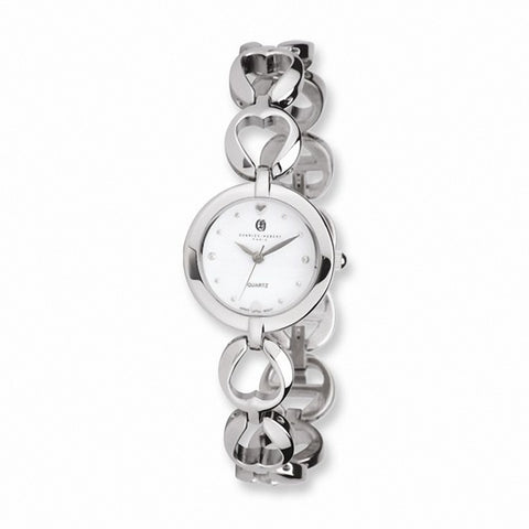 Charles Hubert Paris: Womens White Dial Quartz Chrome Finish Brass Watch 6826-W - 1000Jewels.com