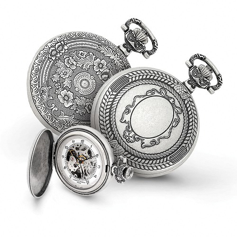 Charles Hubert Paris: Antique Design Chrome Finish Brass Pocket Watch 3920 - 1000Jewels.com