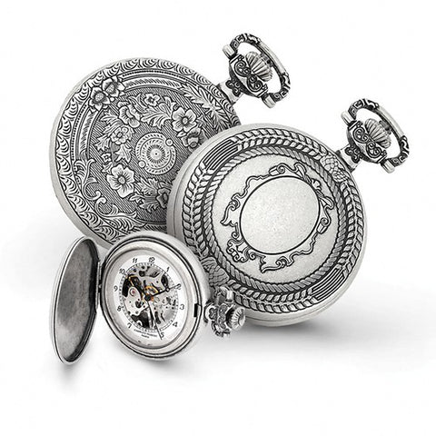 Charles Hubert Paris: Antique Design Chrome Finish Brass Pocket Watch 3920 - 1000Jewels.com