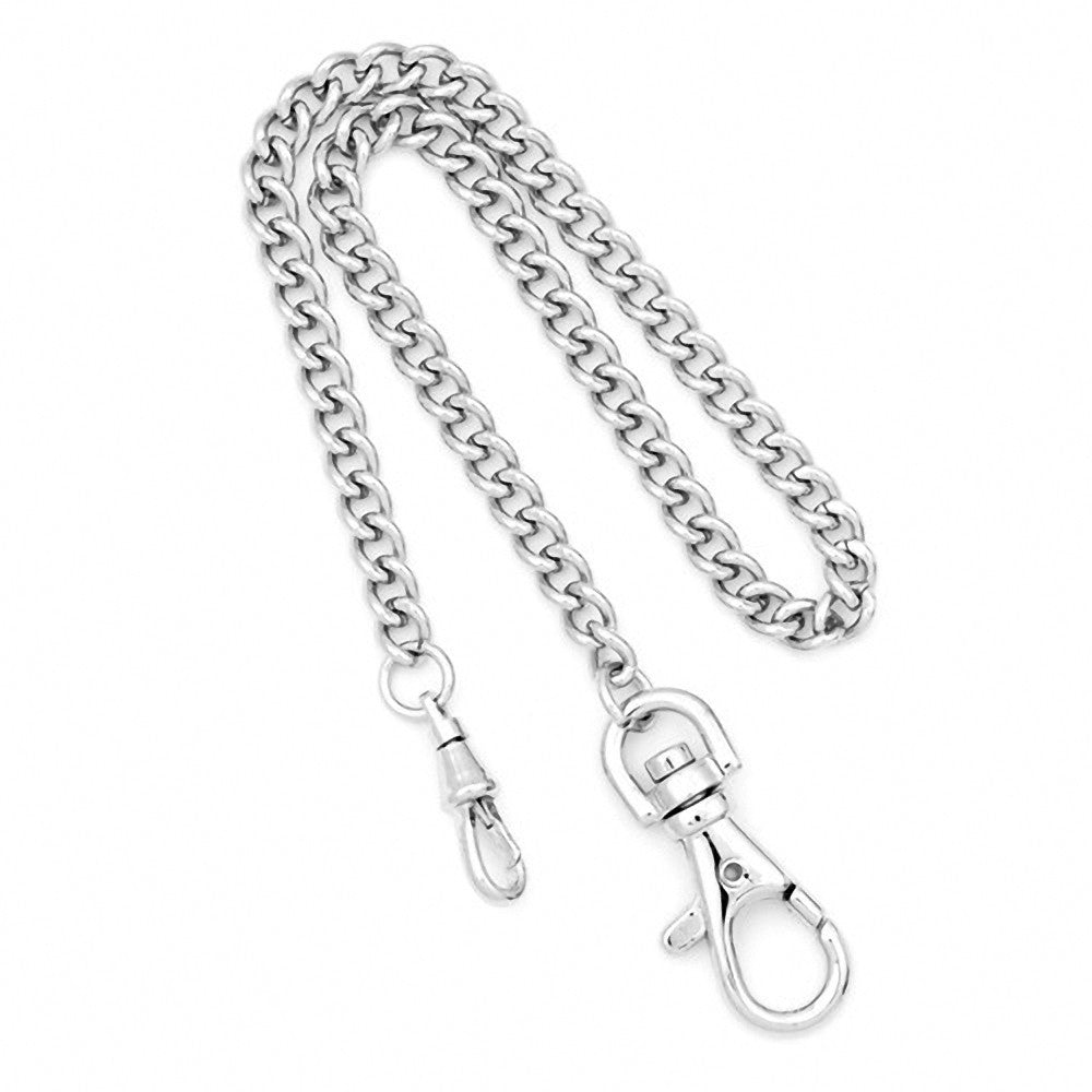Charles Hubert Paris: Silver-Tone Stainless Steel Pocket Watch Chain 3548-W - 1000Jewels.com