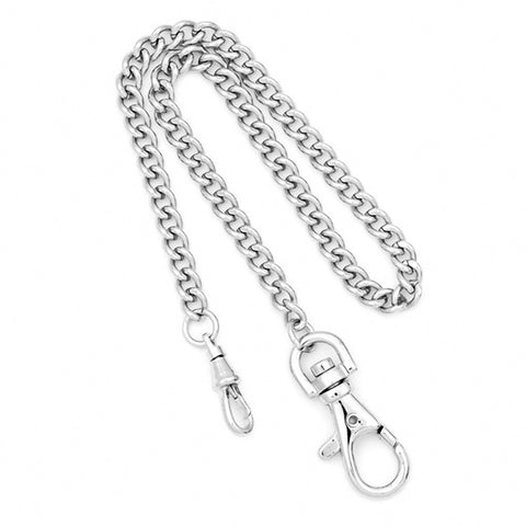 Charles Hubert Paris: Silver-Tone Stainless Steel Pocket Watch Chain 3548-W - 1000Jewels.com