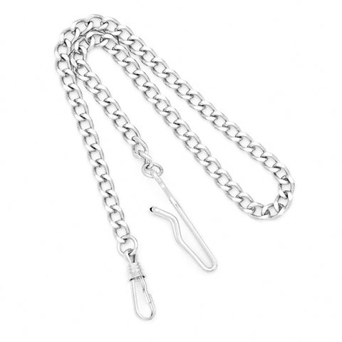 Charles Hubert Paris: Chrome-tone Brass Pocket Watch Chain 3547-AW - 1000Jewels.com