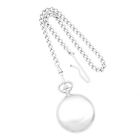 Charles Hubert Paris: White Skeleton Dial Chrome Finish Brass Pocket Watch 3594 - 1000Jewels.com