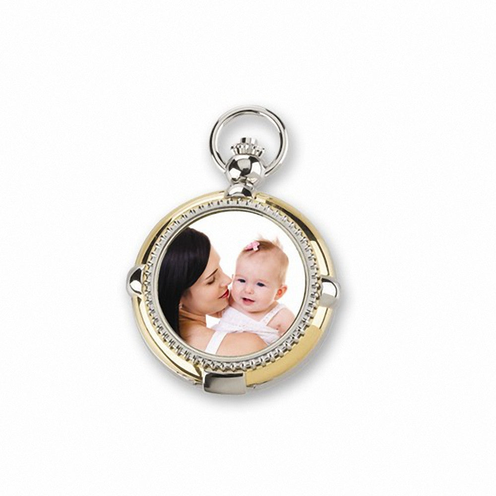 Charles Hubert Paris: Photo Insert White Dial Two-Tone Brass Pocket Watch 3846 - 1000Jewels.com