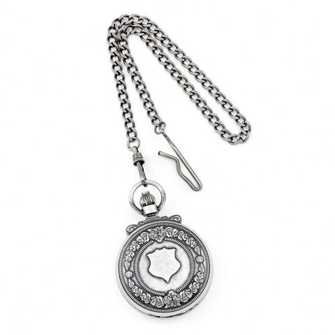 Charles Hubert Paris: Antique Design Chrome-Tone Brass Pocket Watch 3867-S - 1000Jewels.com