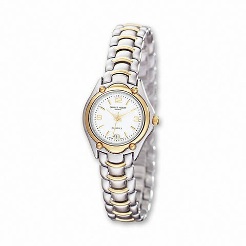 Charles Hubert Paris: Womens White Dial Two-Tone Brass Wrist Watch 6630 - 1000Jewels.com