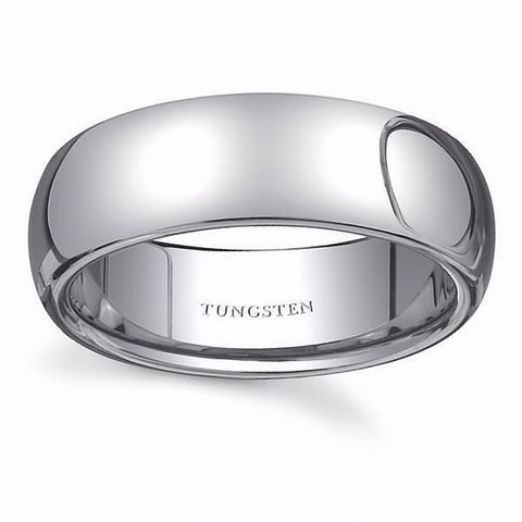 Keaton: 8mm Comfort Fit Domed Tungsten Carbide Unisex Wedding Band - 1000Jewels.com