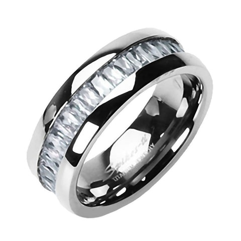 Reese: 2.1ct Russian IOF CZ Unisex Eternity Comfort Fit Wedding Band - 1000Jewels.com