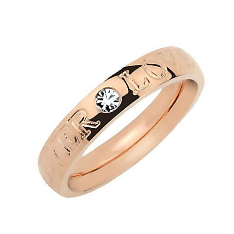Forever Love: 4mm Titanium & IP Rose Gold Etched Wedding Band Ring - 1000Jewels.com