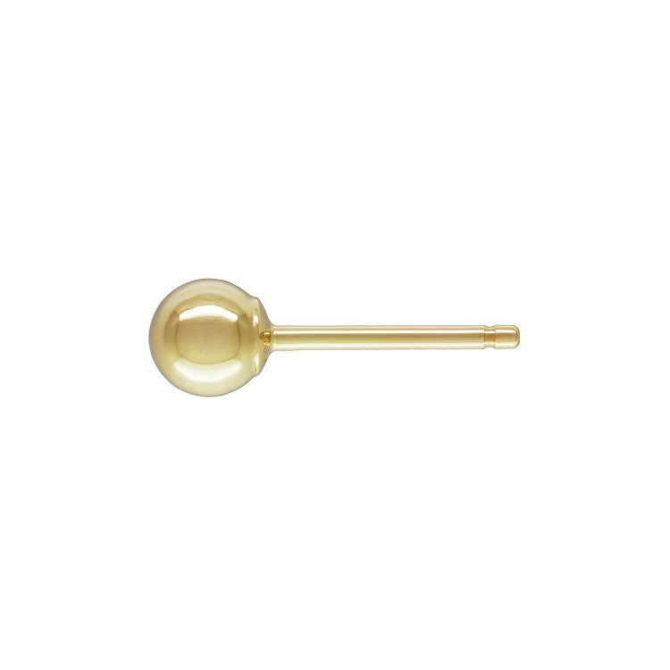 Classic 4mm 14K Yellow Gold Ball Stud Post Earrings - 1000Jewels.com