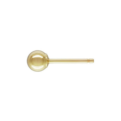 Classic 4mm 14K Yellow Gold Ball Stud Post Earrings - 1000Jewels.com
