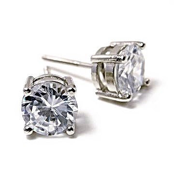 Clark: Mens 6mm Russian Ice Diamond CZ 1.5 carat Screw Back Earrings - 1000Jewels.com