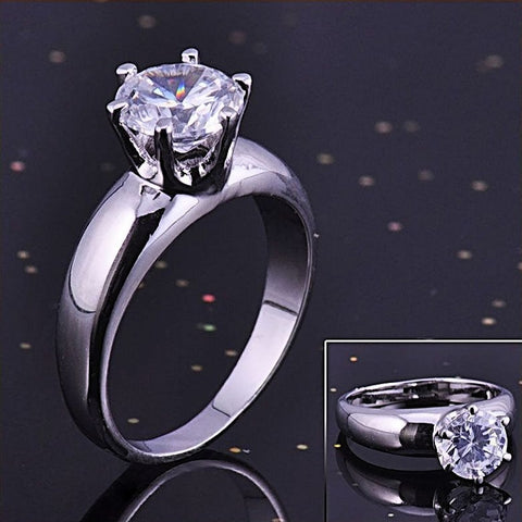 Melody: 2.0ct Russian Ice CZ Diamond Solitaire Engagement Band Ring - 1000Jewels.com