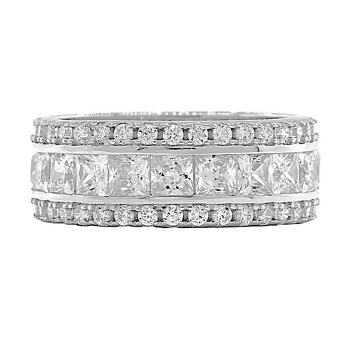 Colorado: 5.8ct Russian Ice CZ 3 Row Stacked Eternity Band Ring - 1000Jewels.com