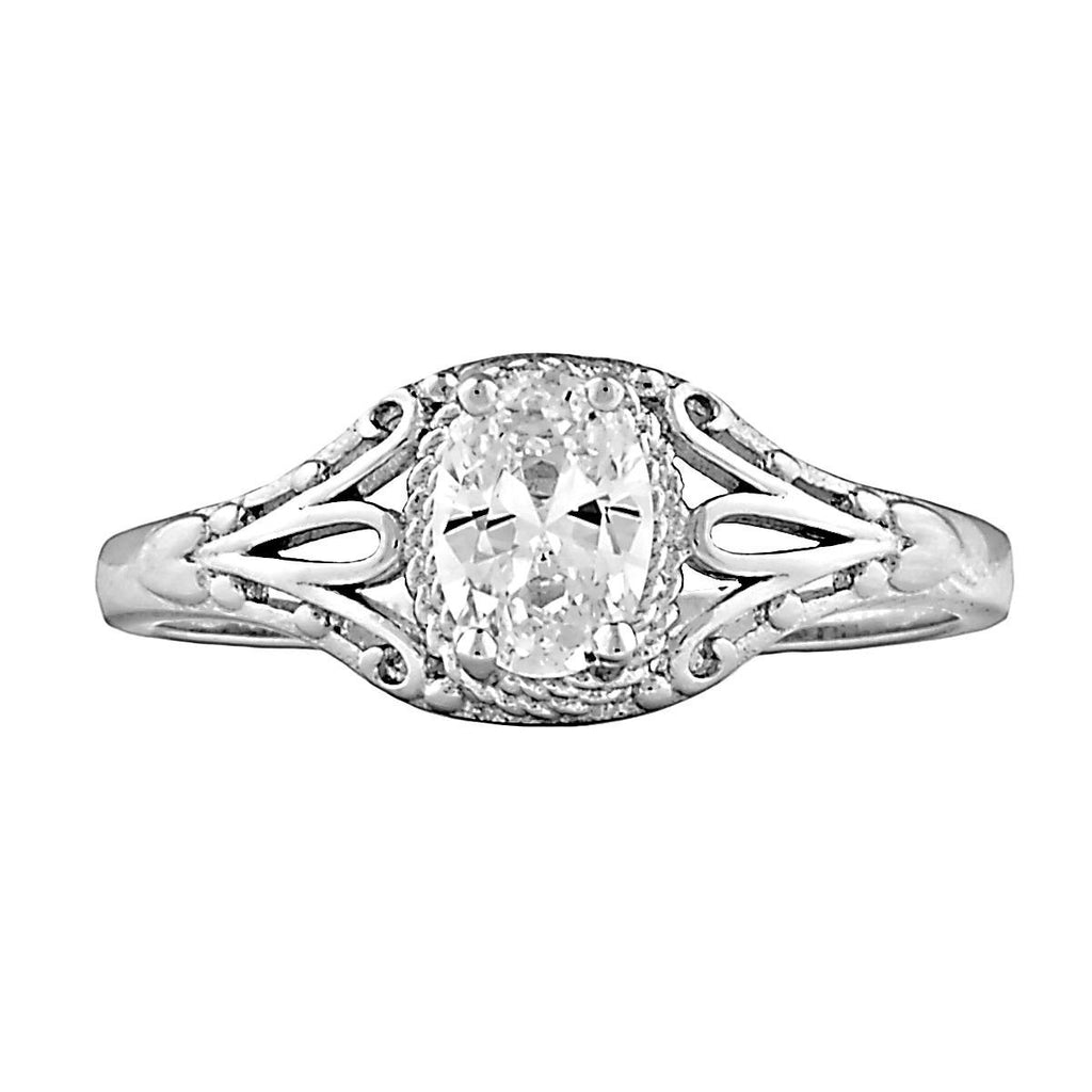 Clarissa: 1.0ct Oval-cut Russian Ice CZ Silver Engagement Promise Ring - 1000Jewels.com
