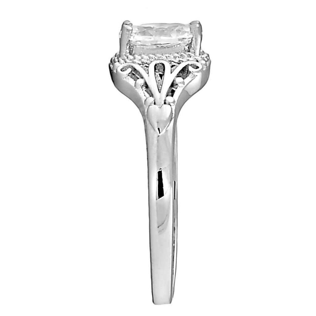 Clarissa: 1.0ct Oval-cut Russian Ice CZ Silver Engagement Promise Ring - 1000Jewels.com