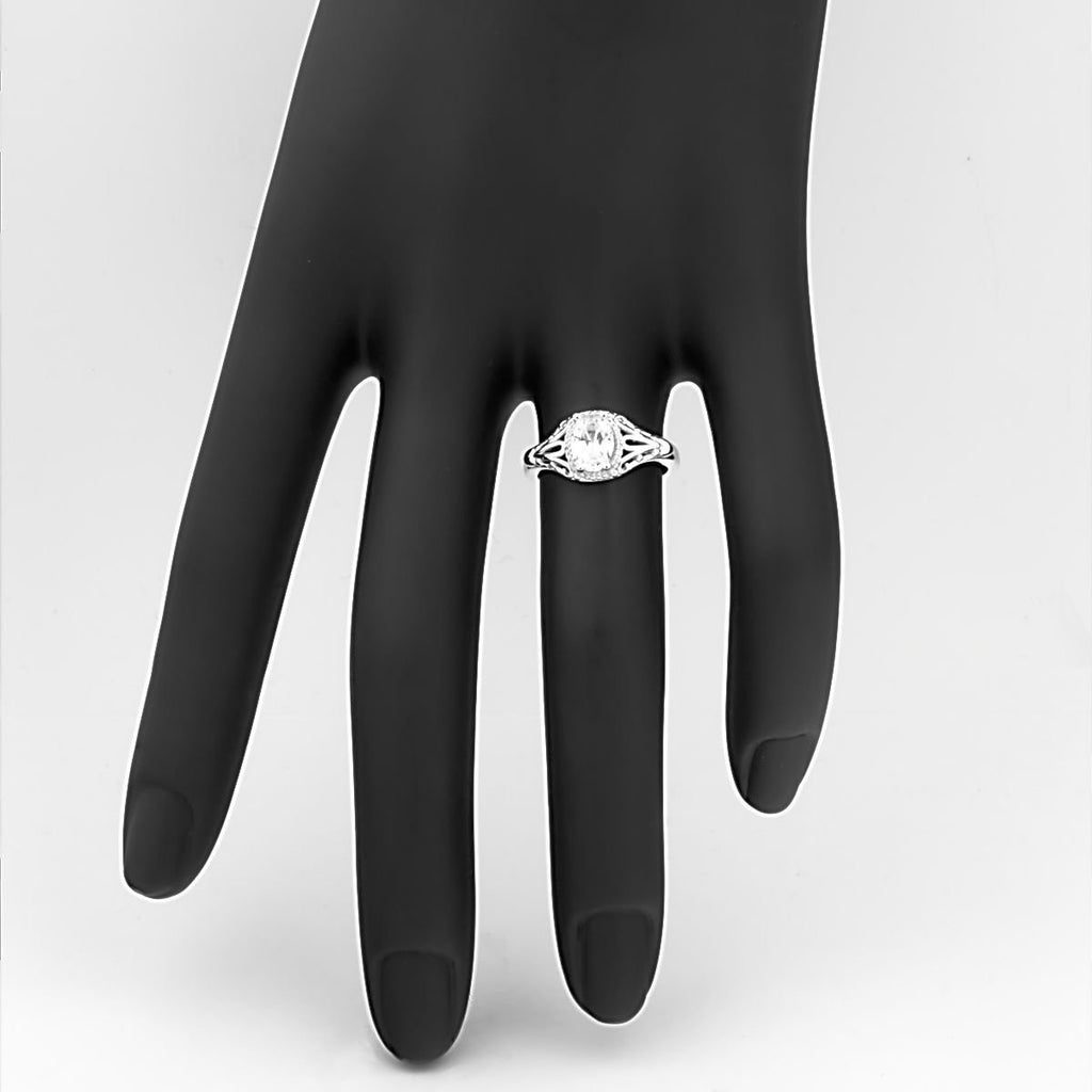 Clarissa: 1.0ct Oval-cut Russian Ice CZ Silver Engagement Promise Ring - 1000Jewels.com