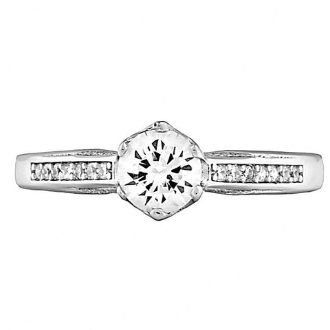 Lilly: 0.96ct Brilliant-cut Ice on Fire CZ Silver Engagement Promise Ring - 1000Jewels.com