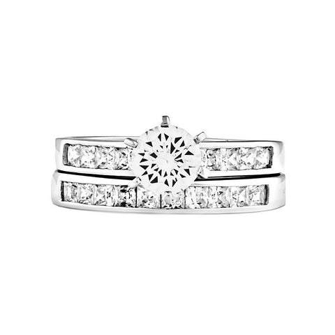 Shantay: 1.55ct 2 piece Brilliant-cut Russian IOF Wedding Ring Set 925 - 1000Jewels.com