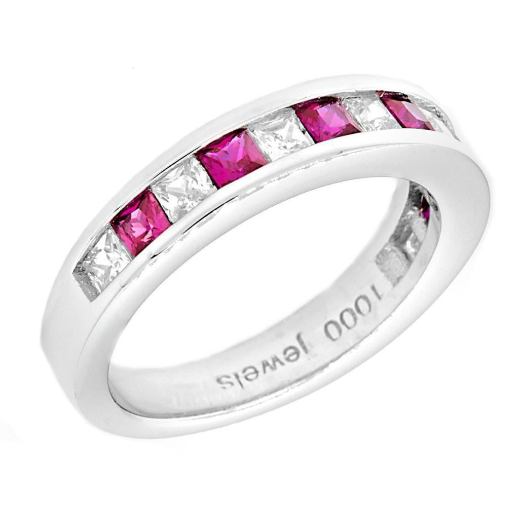 Olicia B: 2.21ct Princess cut created Ruby Semi-Eternity Wedding Band - 1000Jewels.com