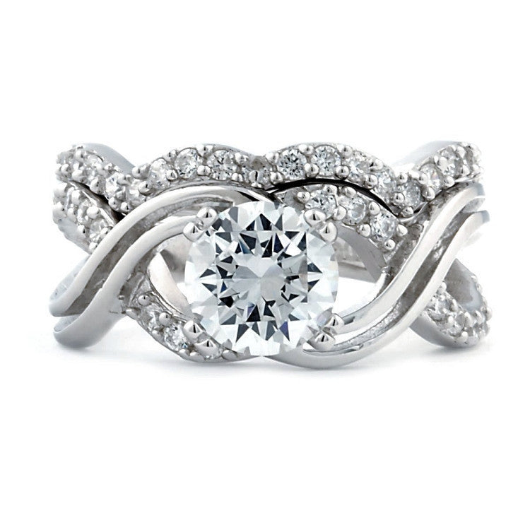 Infinity Set Ring Kellie: 2.92ct Russian Ice Diamond CZ Infinity Symbol Wedding Ring Set ...