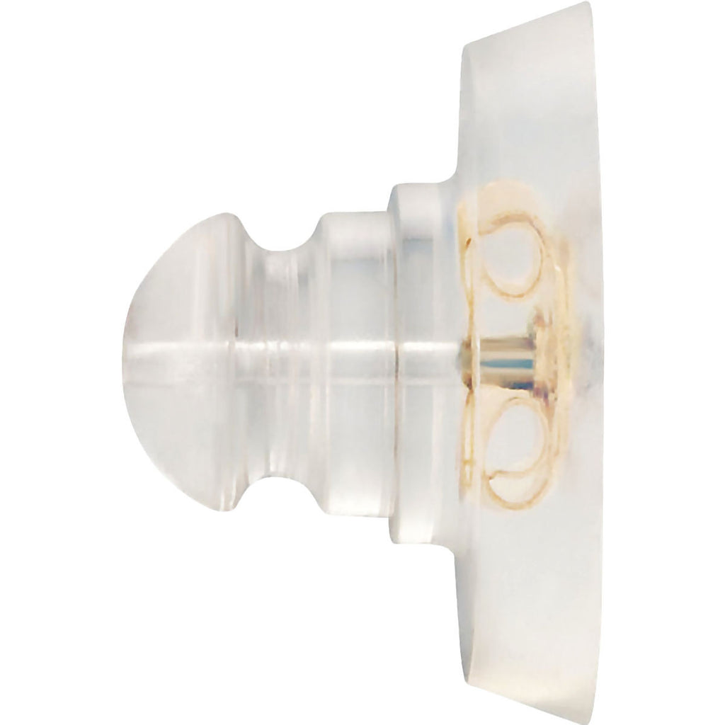 Two Replacement Silicon Coated 14K Gold Disc Clutch Backs for Post Earrings - 1000Jewels.com