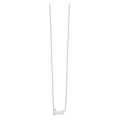 16-18 Inch "Live" Script Word Necklace 925 Sterling Silver - 1000Jewels.com