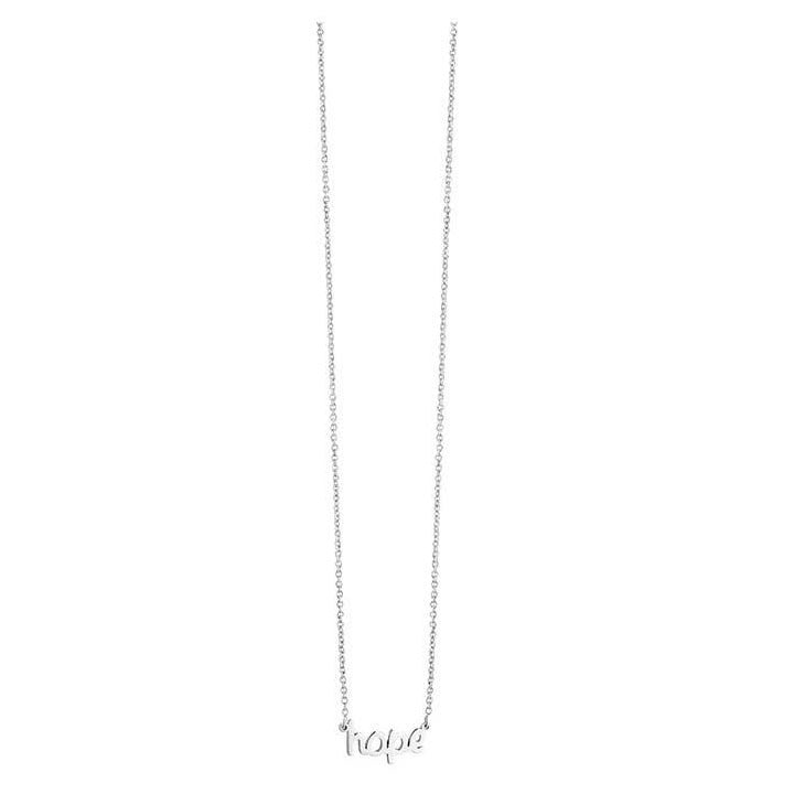 16-18 Inch "Hope" Script Word Necklace 925 Sterling Silver - 1000Jewels.com