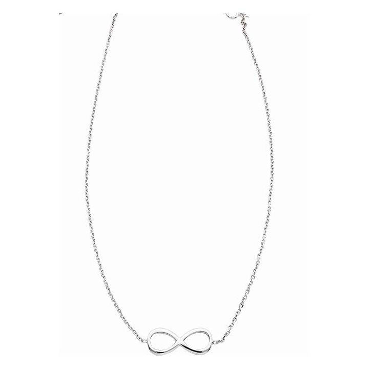Fixed Station Single Infinity Necklace 925 Sterling Silver - 1000Jewels.com