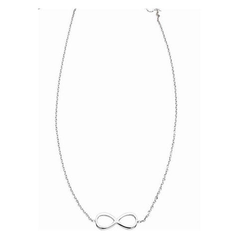 Fixed Station Single Infinity Necklace 925 Sterling Silver - 1000Jewels.com