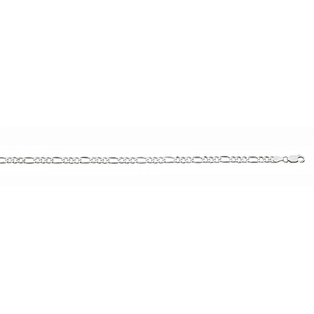 4.0mm Anti-Tarnish Figaro Chain 925 Sterling Silver, 24 Inches - 1000Jewels.com