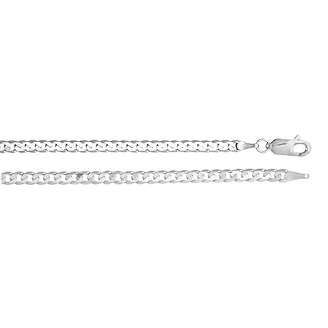 4.0mm Anti-Tarnish Curb Chain 925 Sterling Silver, 20 Inches - 1000Jewels.com