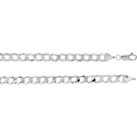 6.3mm Anti-Tarnish Curb Chain 925 Sterling Silver, 20 Inches - 1000Jewels.com